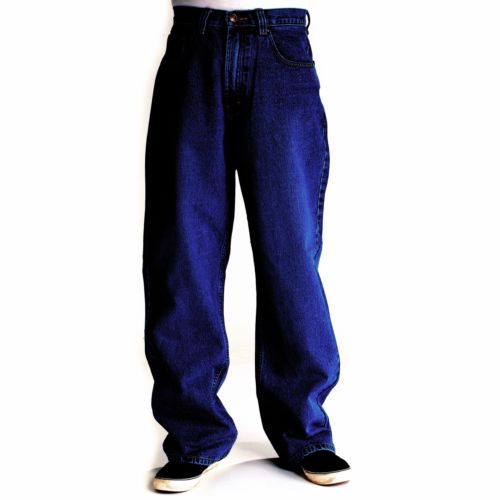 New Bleu Bolt Mens Denim Big Size Baggy Loose Fit Jeans Hip Streetwear ...